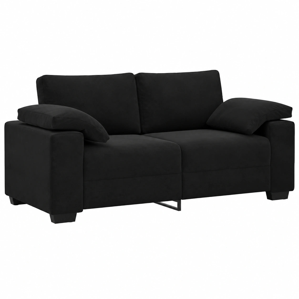 Sofá Loveseat de Terciopelo Negro 180x77x82 cm, Moderno y Elegante