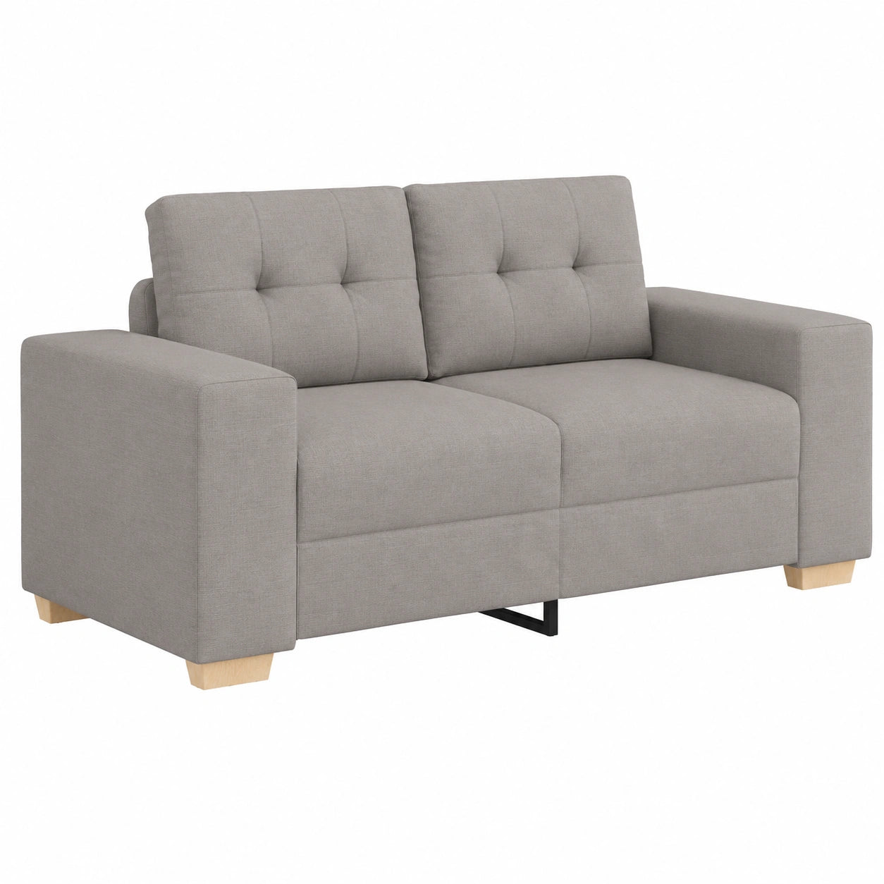 Sofá de 2 plazas gris topo, 160x77x82 cm, diseño moderno con cojines cómodos