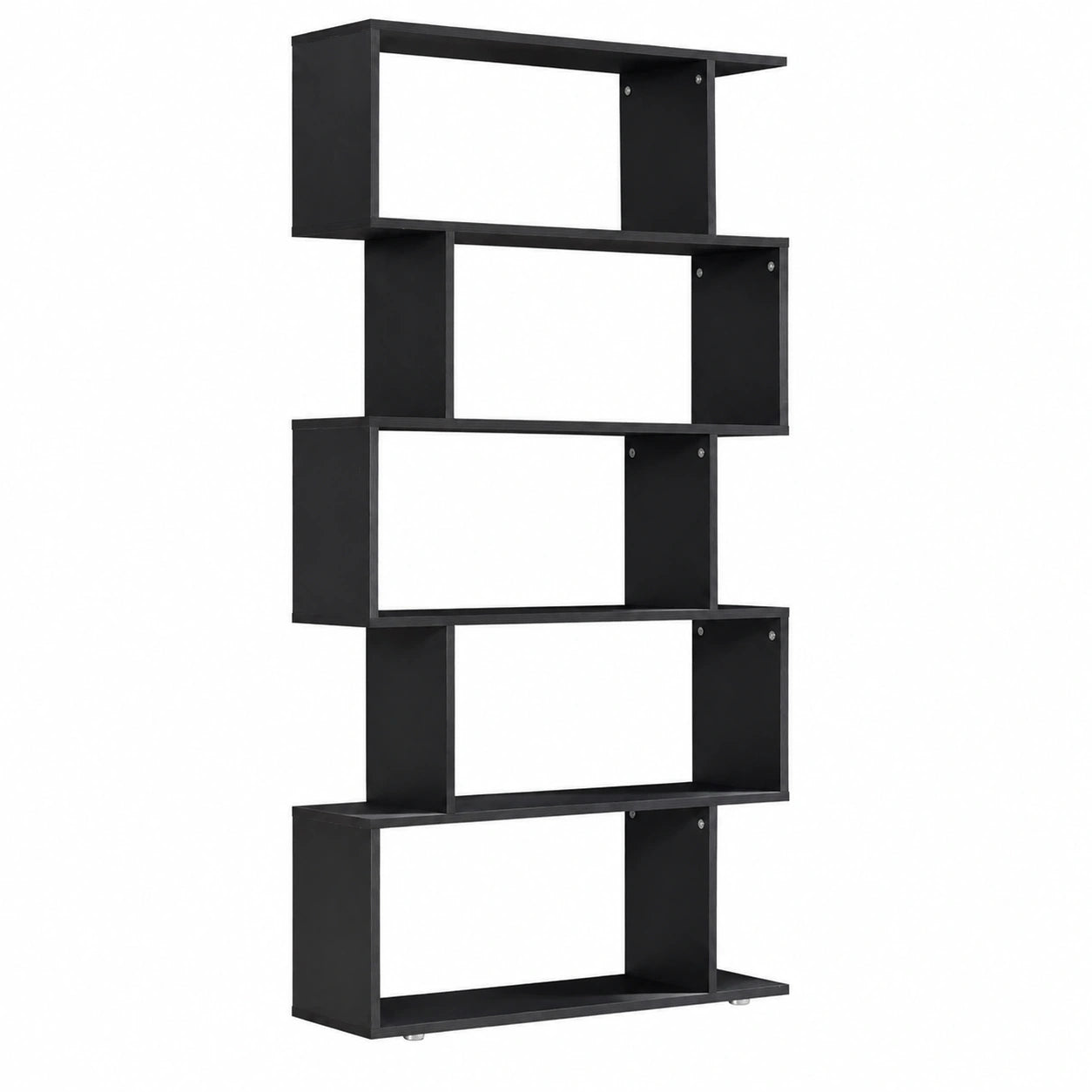 Estantería de Madera con 6 Niveles en S, 80x24x191cm, Negro - HOMCOM