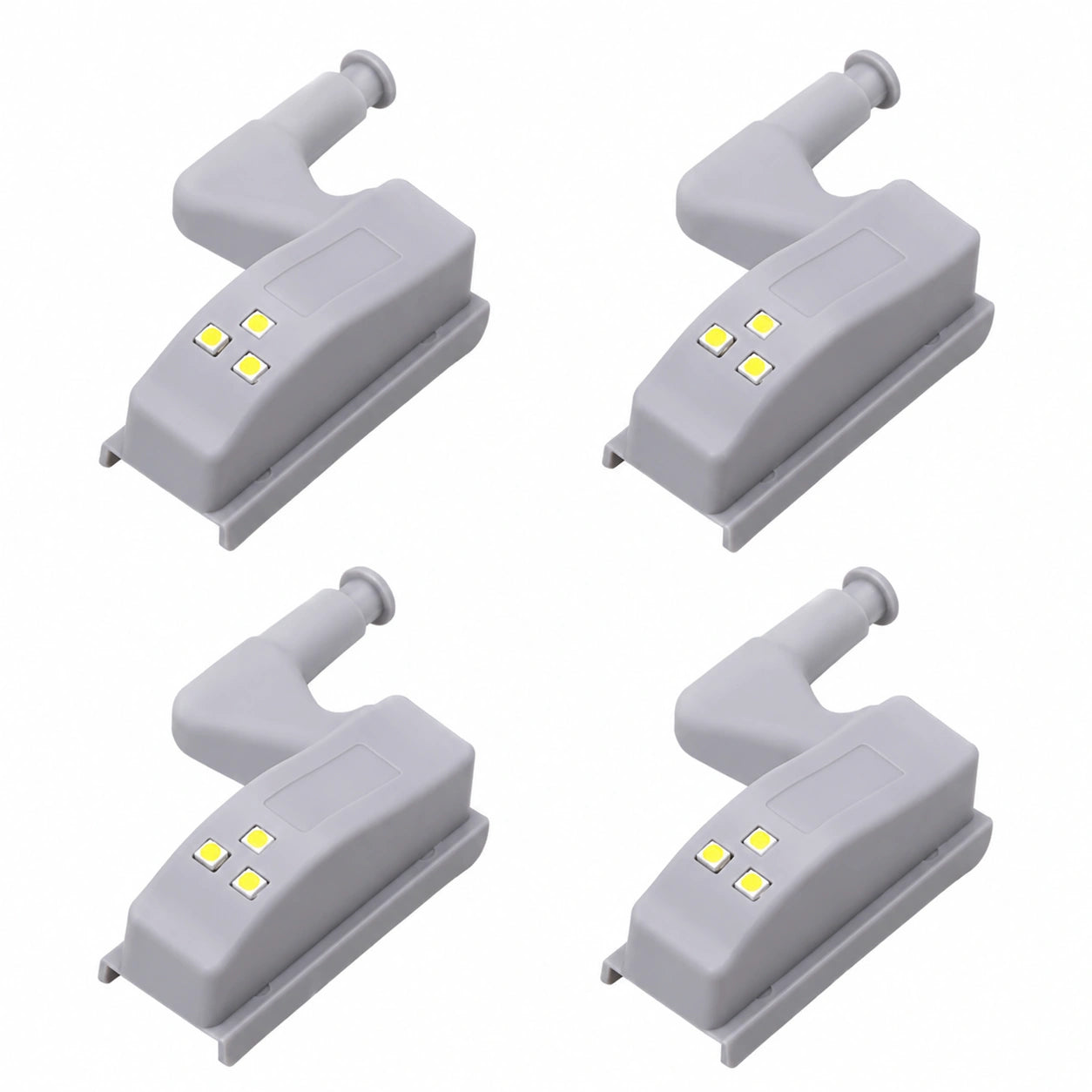 Kit de 4 Luces LED para Bisagras de Armarios, Iluminación Práctica para Cocina y Oficina, Fácil Instalación, Material Resistente