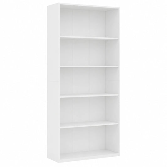 Estantería de 5 Niveles Blanca para Oficina y Hogar