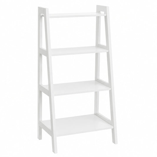 Estantería Escalera 4 Niveles MDF Blanca Moderna para Hogar y Oficina