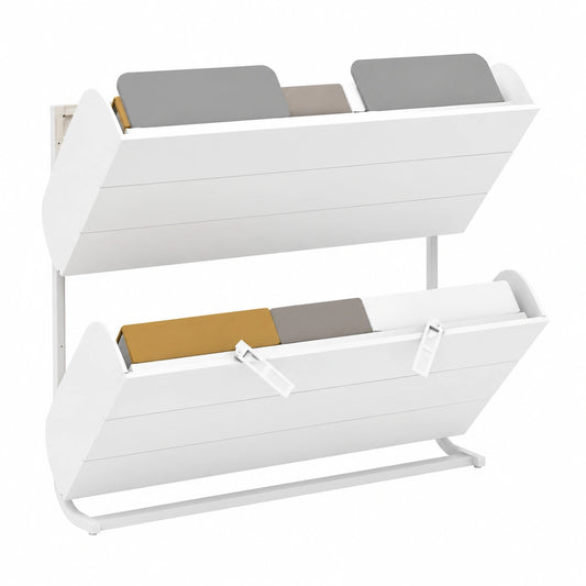 Cama abatible blanca Iduna 90x200cm con colchón - Modelo MU750