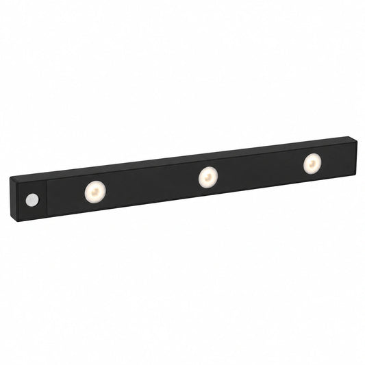 Luz LED Sensor de Movimiento para Armarios, Cocina y Dormitorio, Ultrafina y Fácil de Instalar, 30cm, Negra