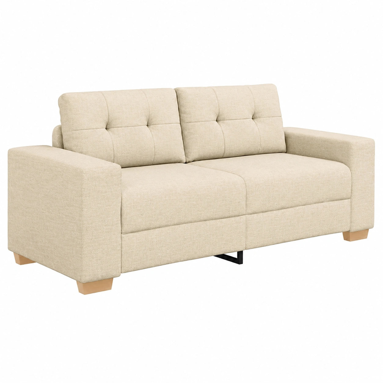 Sofá Loveseat Crema 2 Plazas con Cojines de Espuma, Diseño Moderno para Salón y Dormitorio