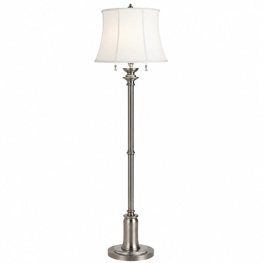 Lámpara de Pie Barroca Plata Antigua/Blanca Ø43 x 157,5 cm - Diseño Elegante
