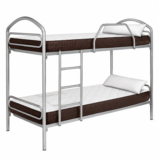 Cama Litera Metálica con colchones viscoelásticos y almohadas, 90x190 cm