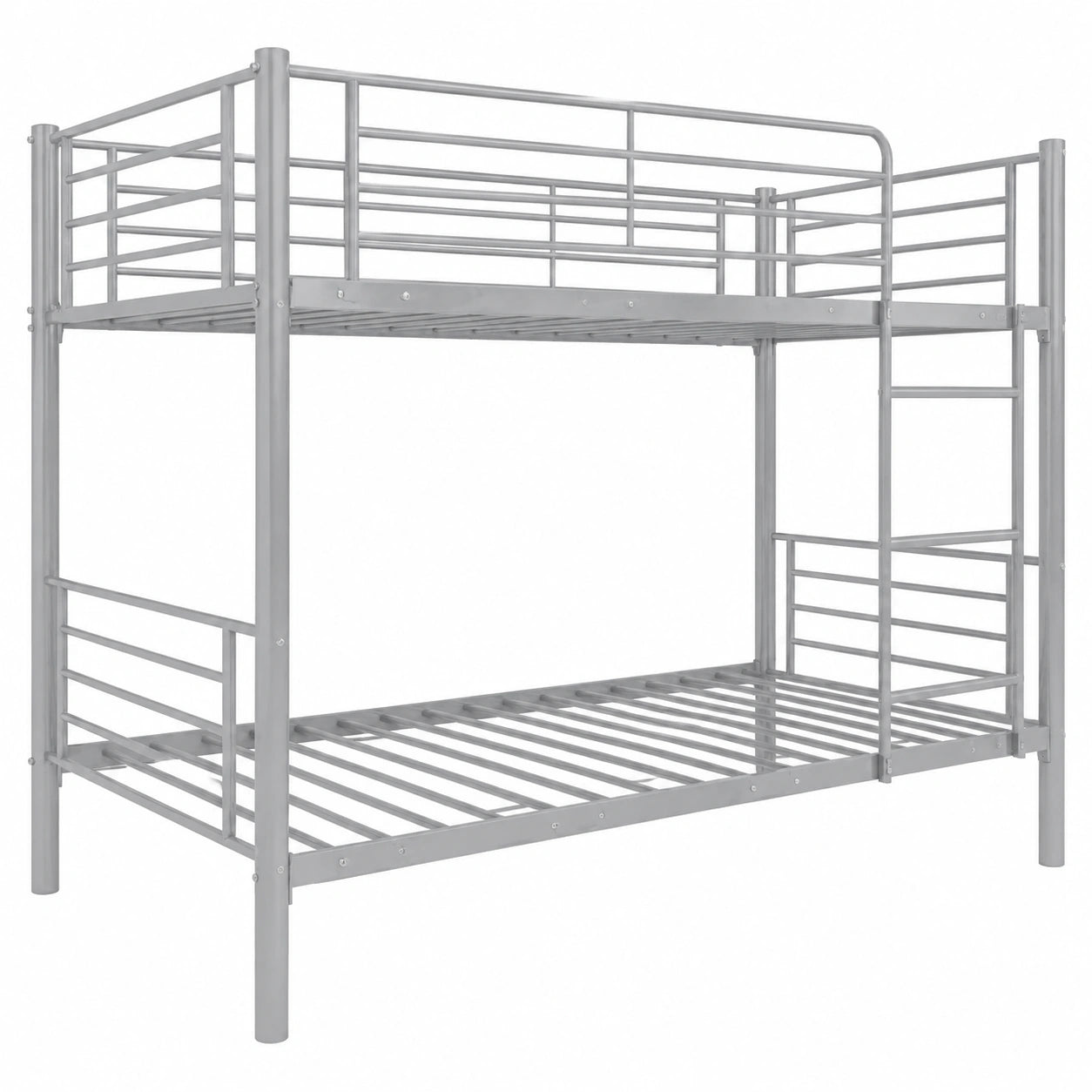 Litera Metálica Infantil y Juvenil 200x97x161 cm con Escalera y Barandilla de Seguridad