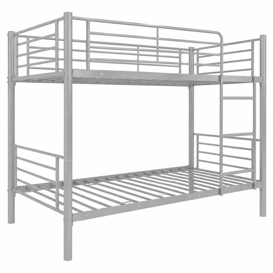 Litera Metálica Infantil y Juvenil 200x97x161 cm con Escalera y Barandilla de Seguridad