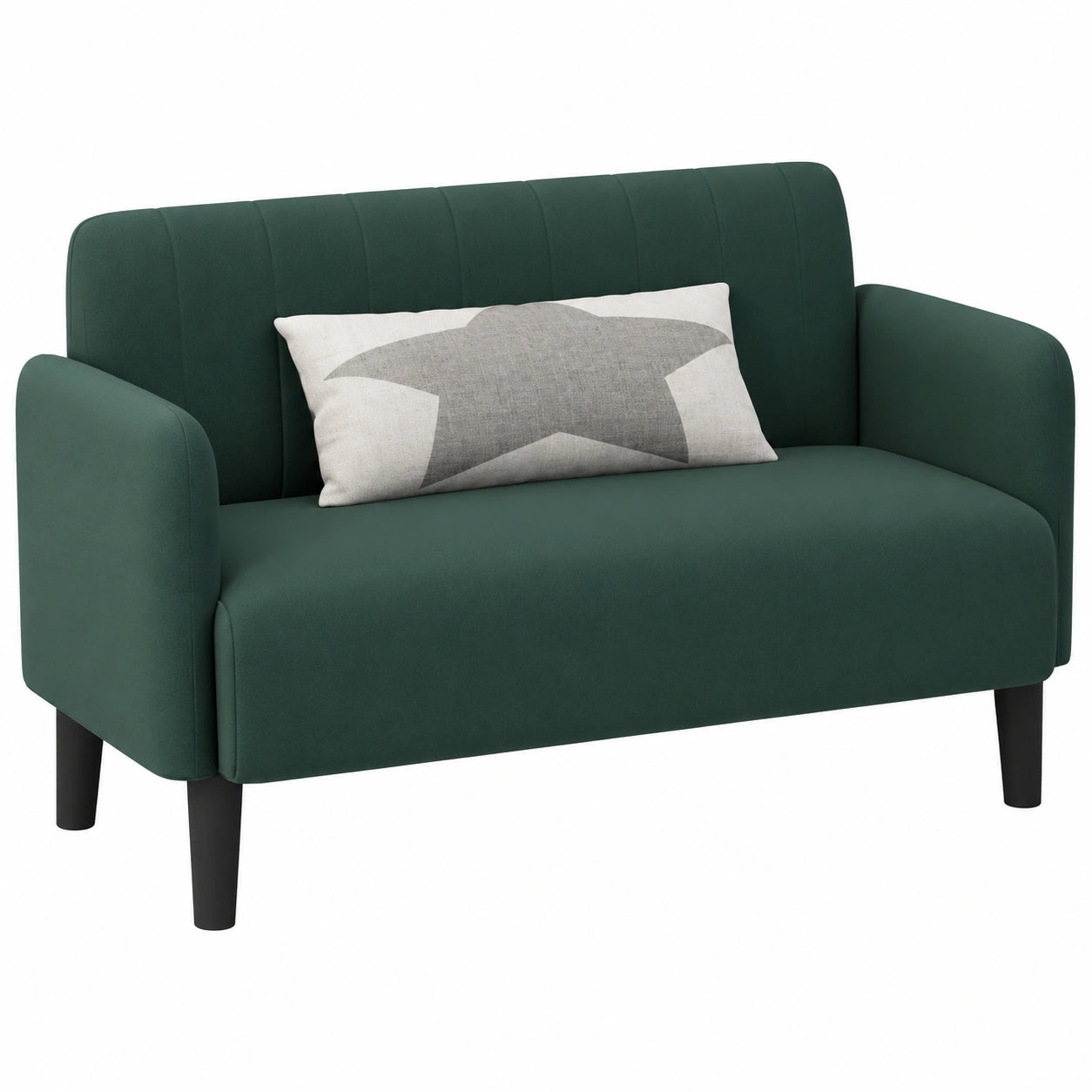 Sofá Loveseat de Terciopelo Verde Oscuro 109 cm Moderno