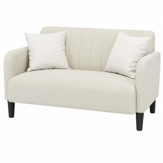 Sofá de Terciopelo Crema 2 Plazas, 109 cm, Elegante y Confortable