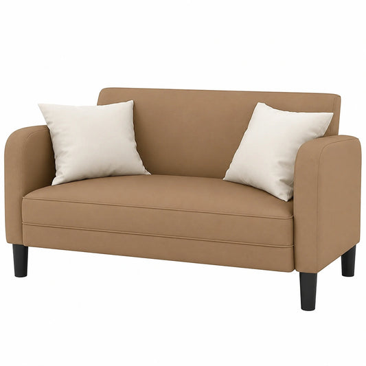 Sofá Loveseat Cappuccino 110 cm en Cuero Sintético, Moderno y Elegante