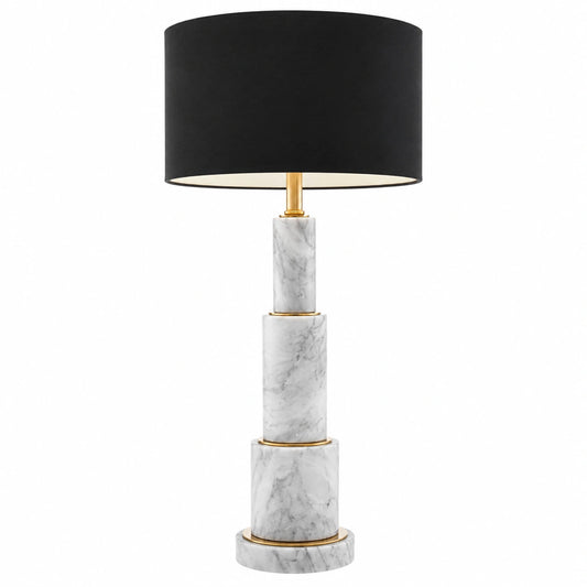 Lámpara de Mesa de Lujo con Pantalla Negra, 17x40x80,5 cm - Decoración Exclusiva para Salón