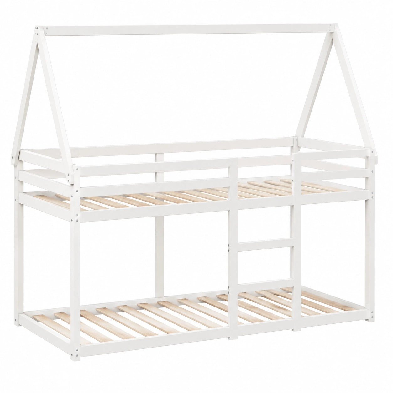 Litera de Pino Macizo 90x190 cm con Techo Blanco para Dormitorio
