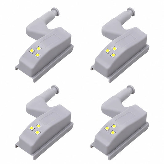 Kit de 4 Luces LED para Bisagras de Armarios, Iluminación Práctica para Cocina y Oficina, Fácil Instalación, Material Resistente