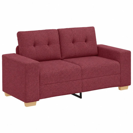 Sofá Loveseat de Tela Burdeos 160x77x82 cm, Sofá Doble para Salón, Confort y Estabilidad