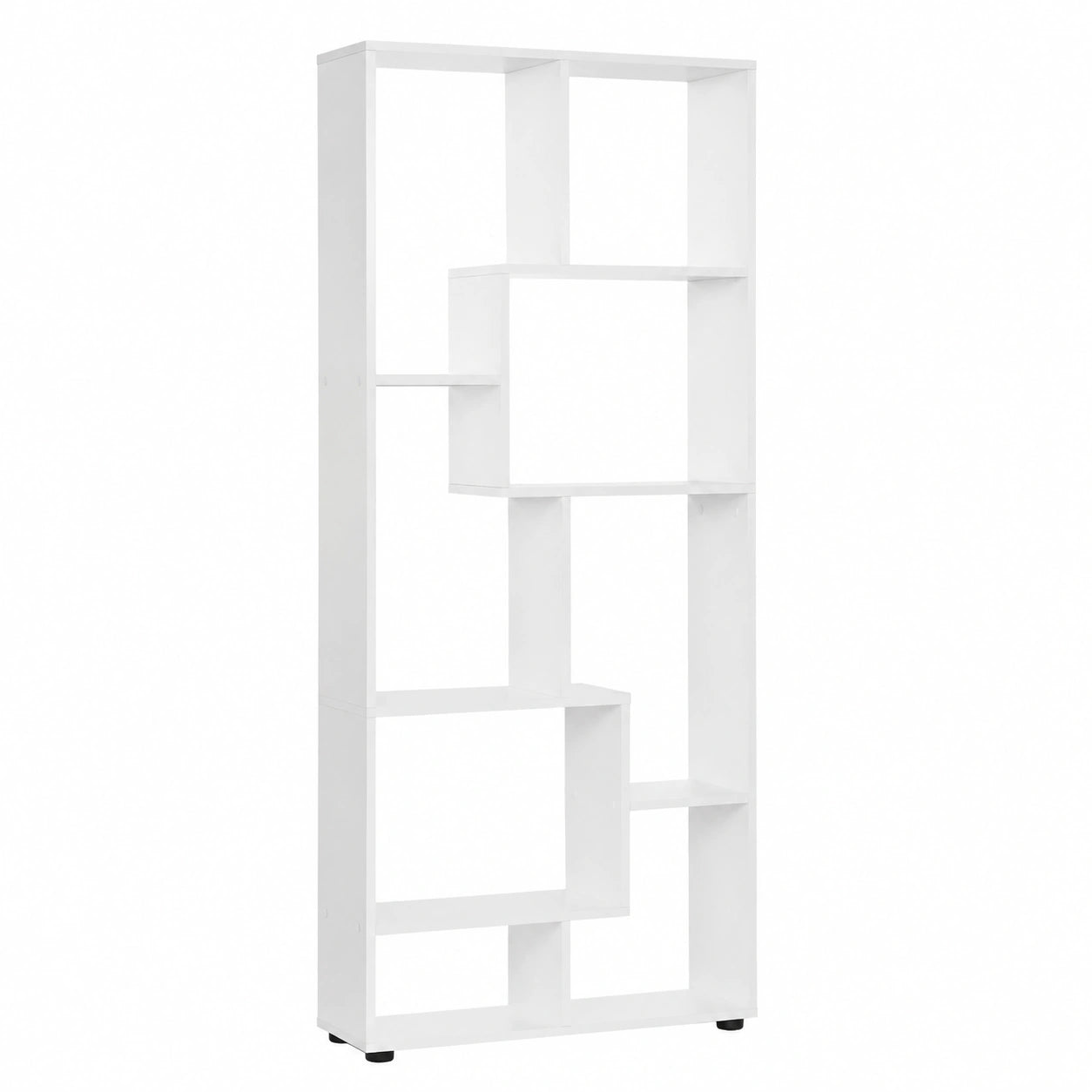 Estantería Moderna Blanca con 8 Estantes de Tablero de Partículas
