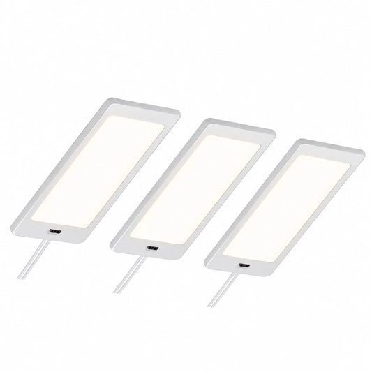 Luz LED de Panel para Muebles con Sensor Manual y Atenuación Continua 5W, Blanco Neutro 4000K, Set de 3