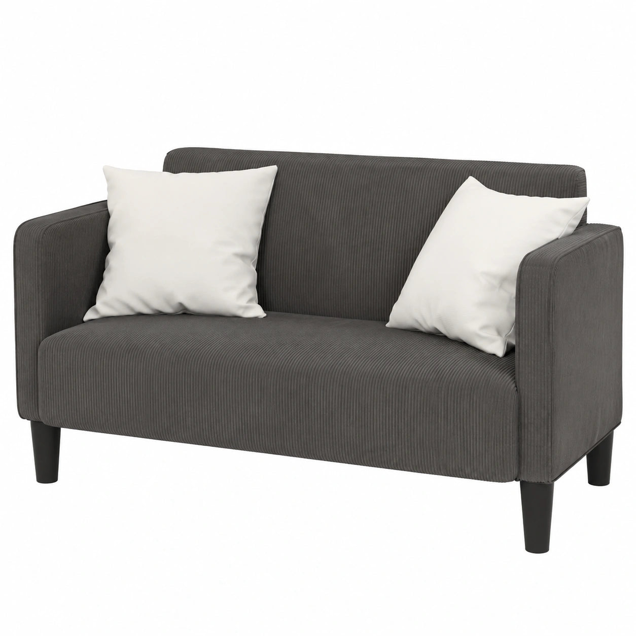 Sofá Loveseat de Terciopelo Gris Claro 109 cm