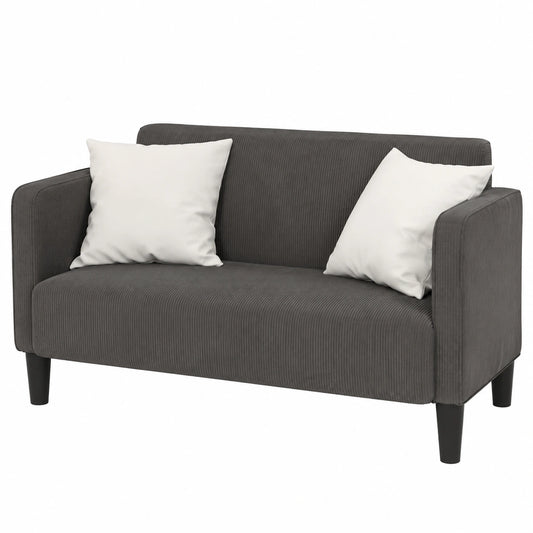 Sofá Loveseat de Terciopelo Gris Claro 109 cm