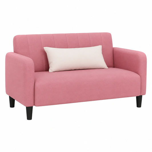 Sofá Loveseat de Terciopelo Rosa 109 cm para Sala